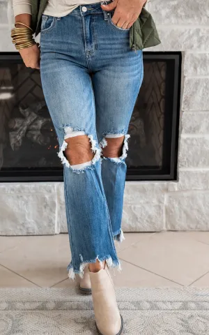 High Rise Straight Crop Denim Jeans | Risen - Final Sale