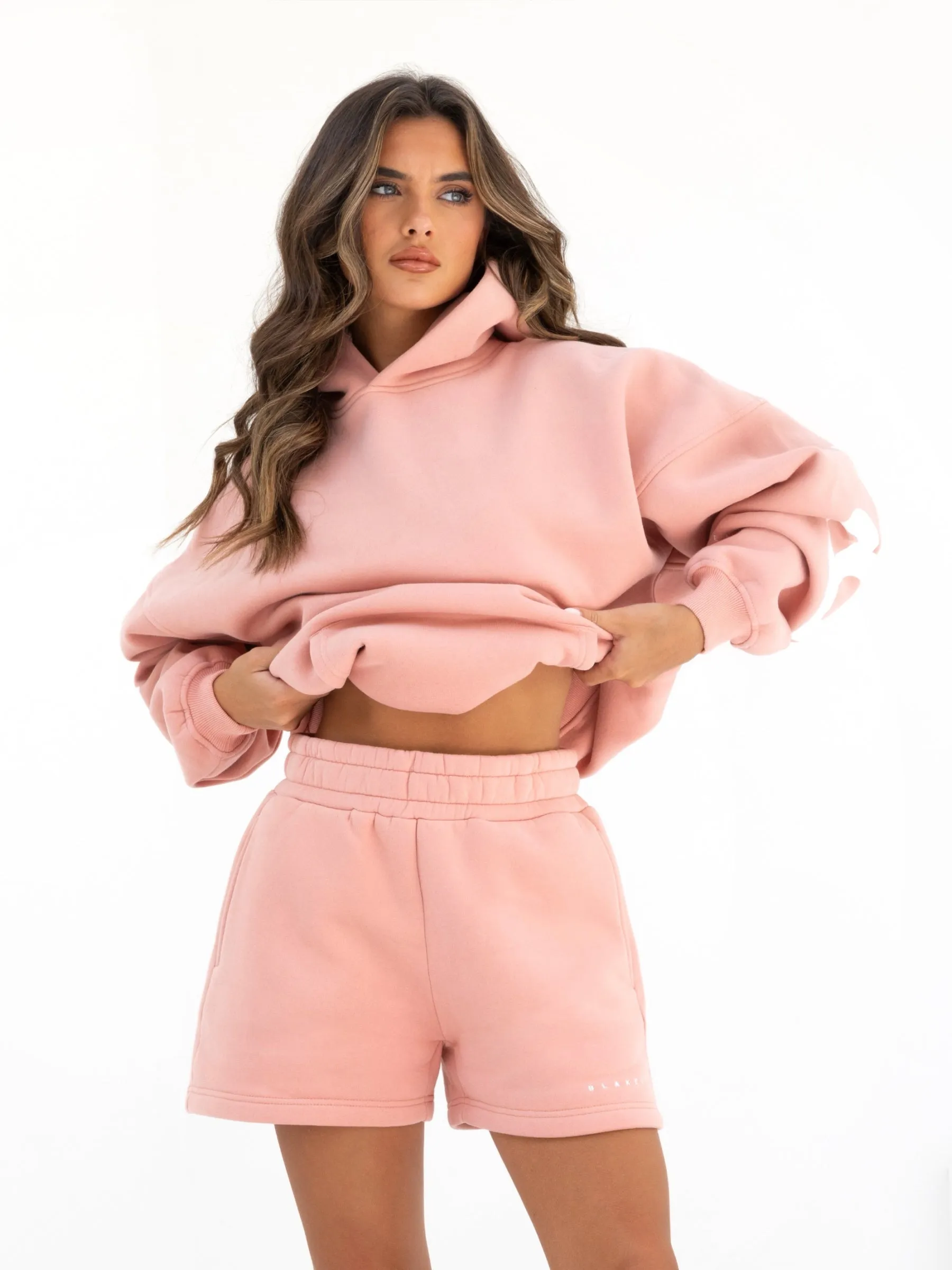 Isabel Jogger Shorts - Peach Pink