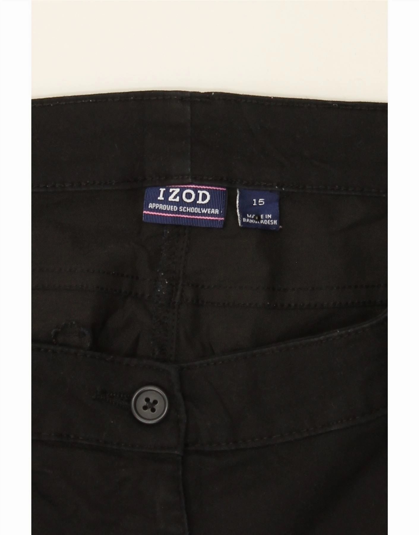 IZOD Womens Skinny Casual Trousers US 15 XL W36 L30 Black Cotton