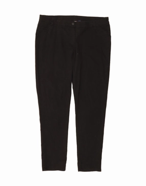 IZOD Womens Skinny Casual Trousers US 15 XL W36 L30 Black Cotton