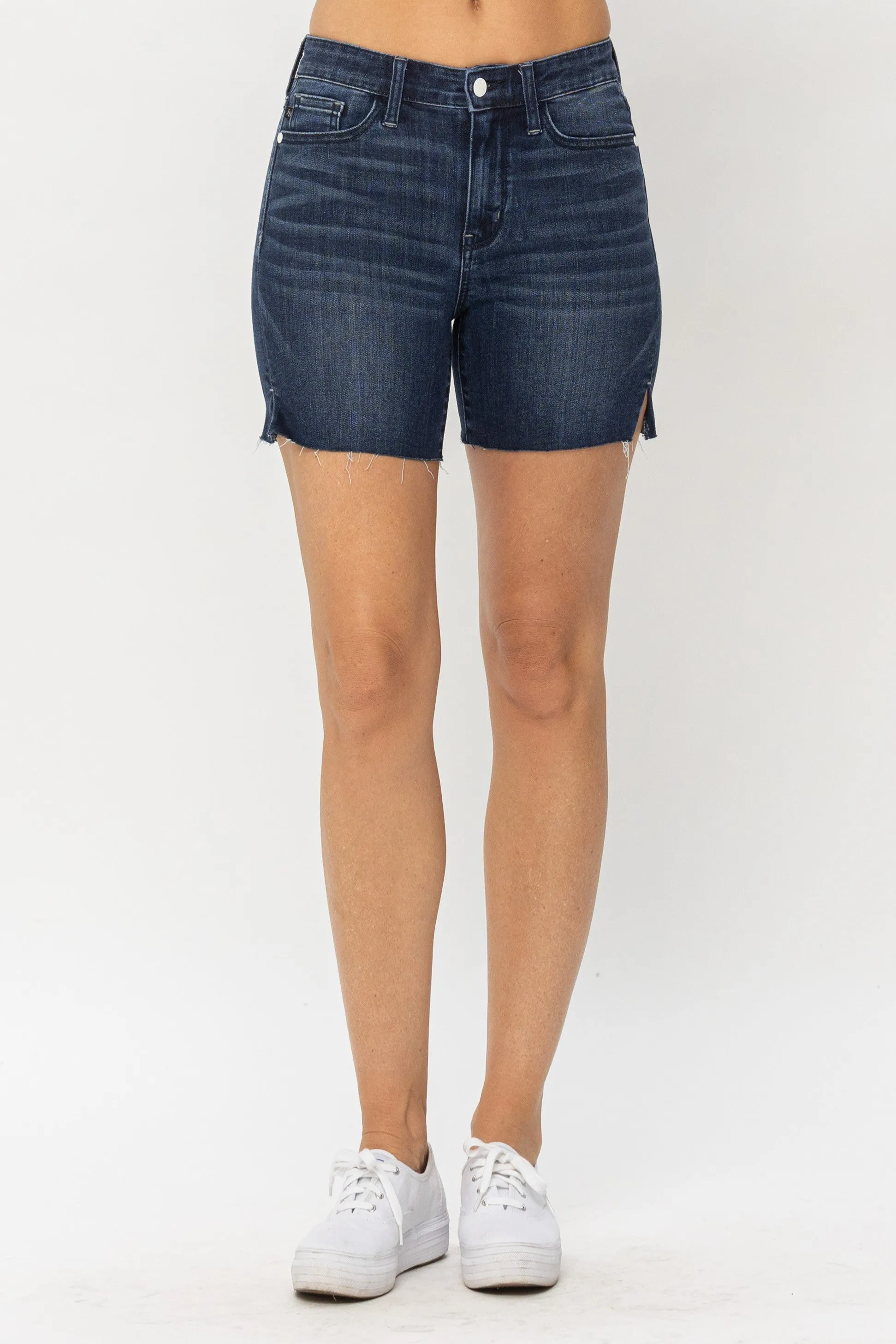 Judy Blue Mid Length Cut Offs Shorts - Final Sale*