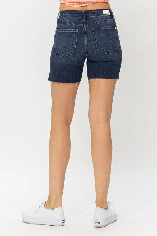 Judy Blue Mid Length Cut Offs Shorts - Final Sale*