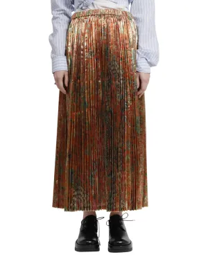 Junya Watanabe Floral Print Pleated Midi Skirt