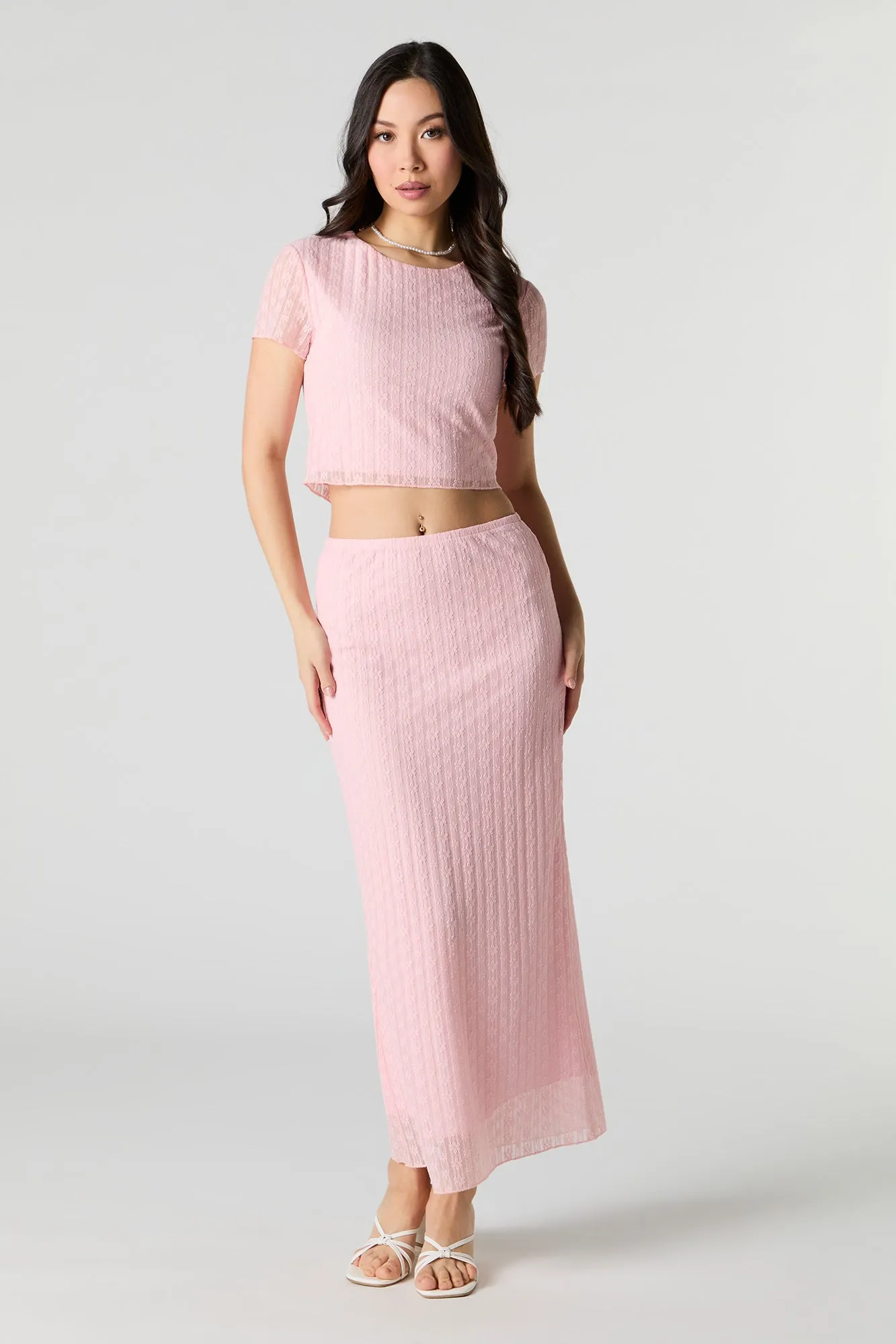 Jupe maxi en dentelle fleurie