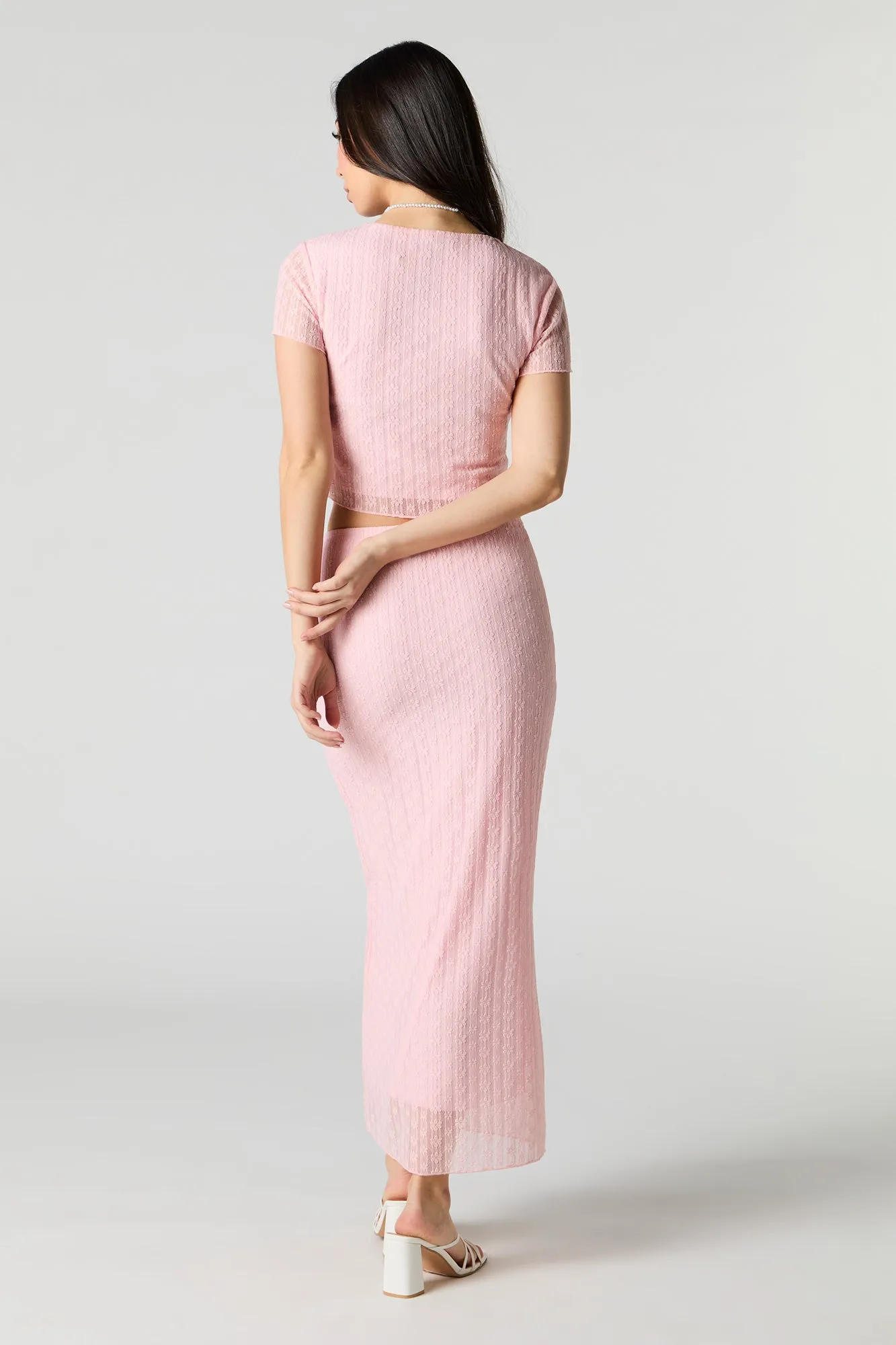 Jupe maxi en dentelle fleurie