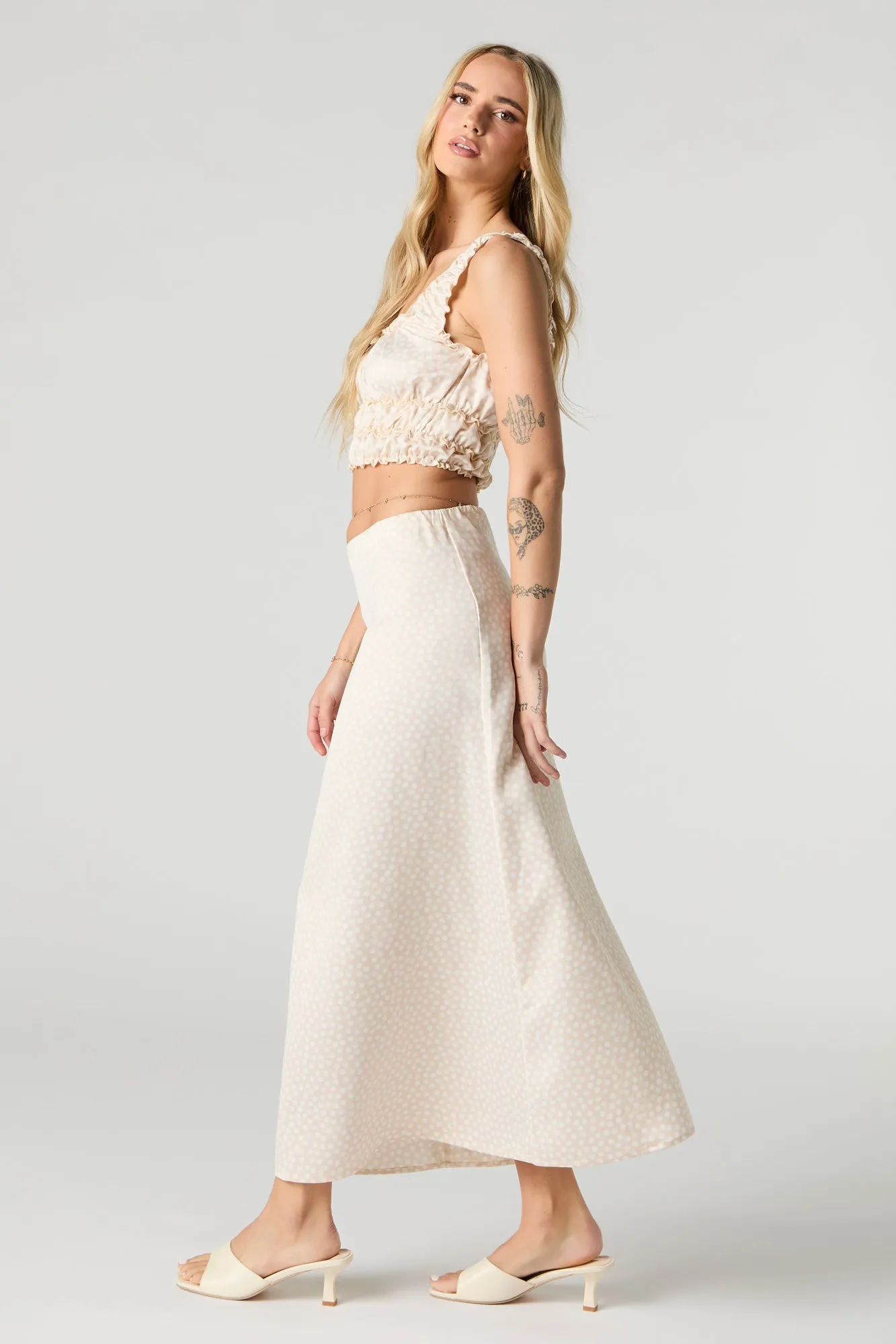 Jupe maxi en satin