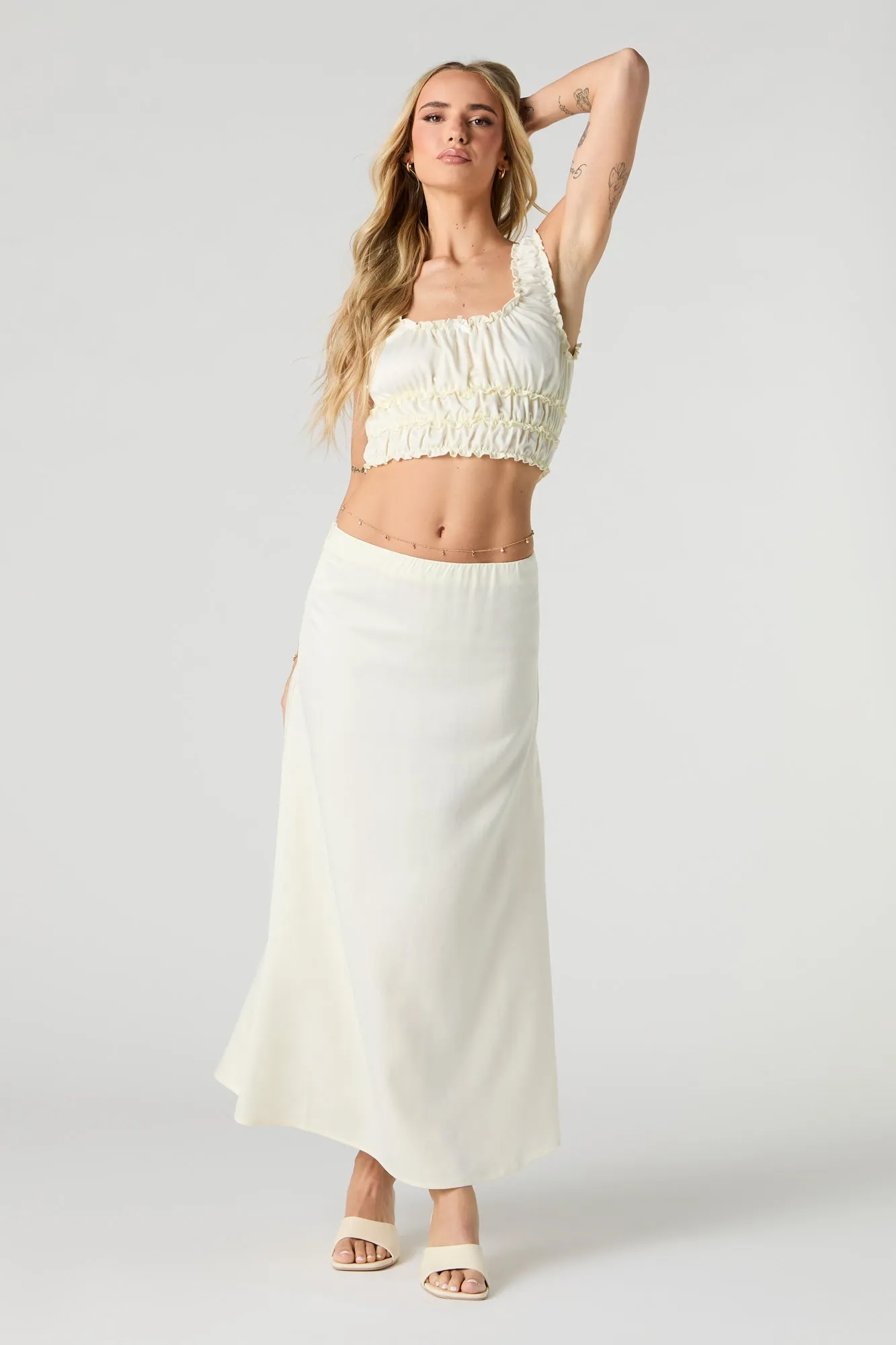 Jupe maxi en satin