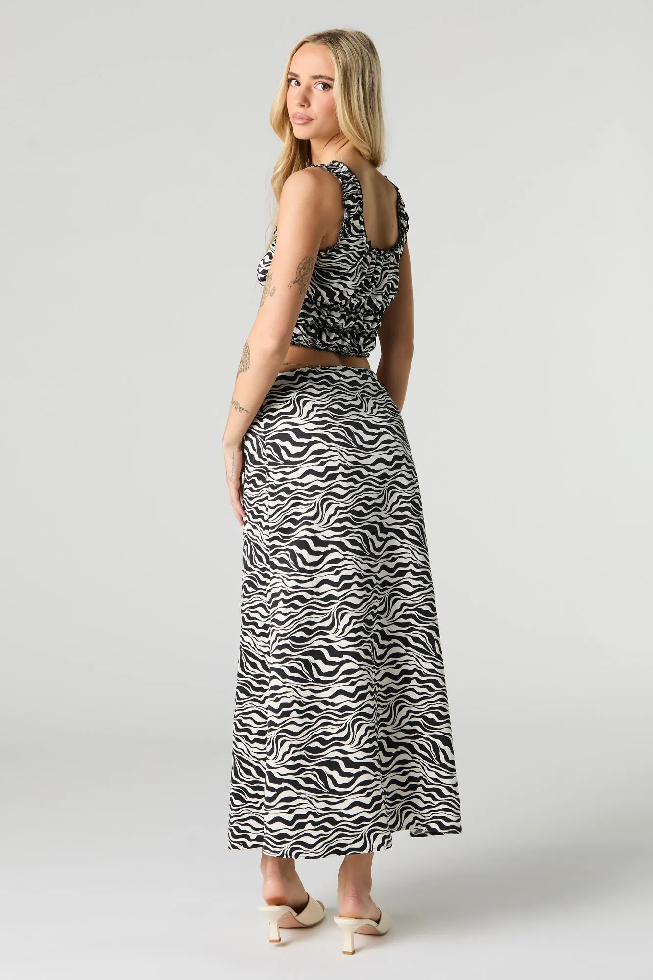 Jupe maxi en satin