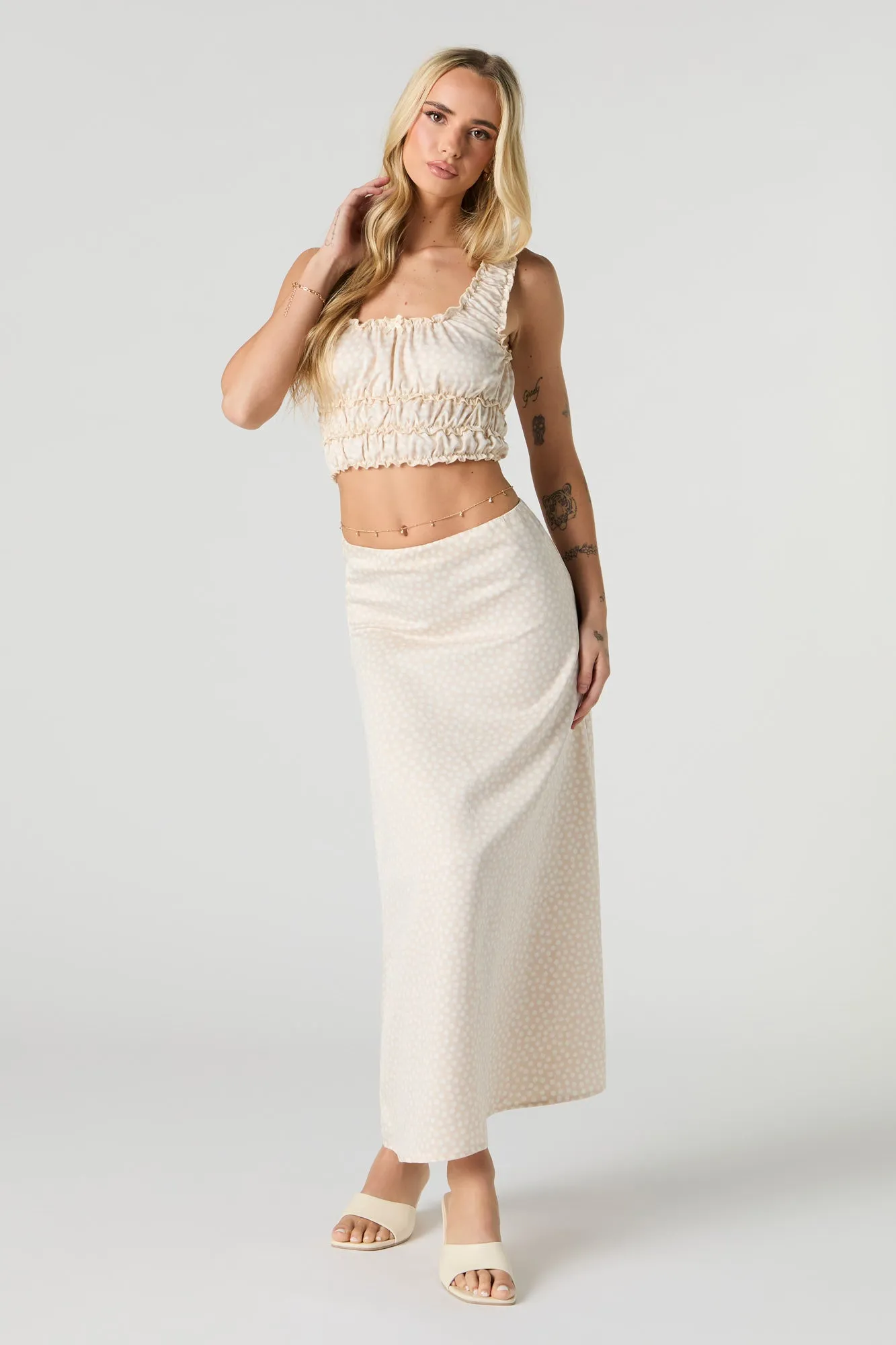 Jupe maxi en satin