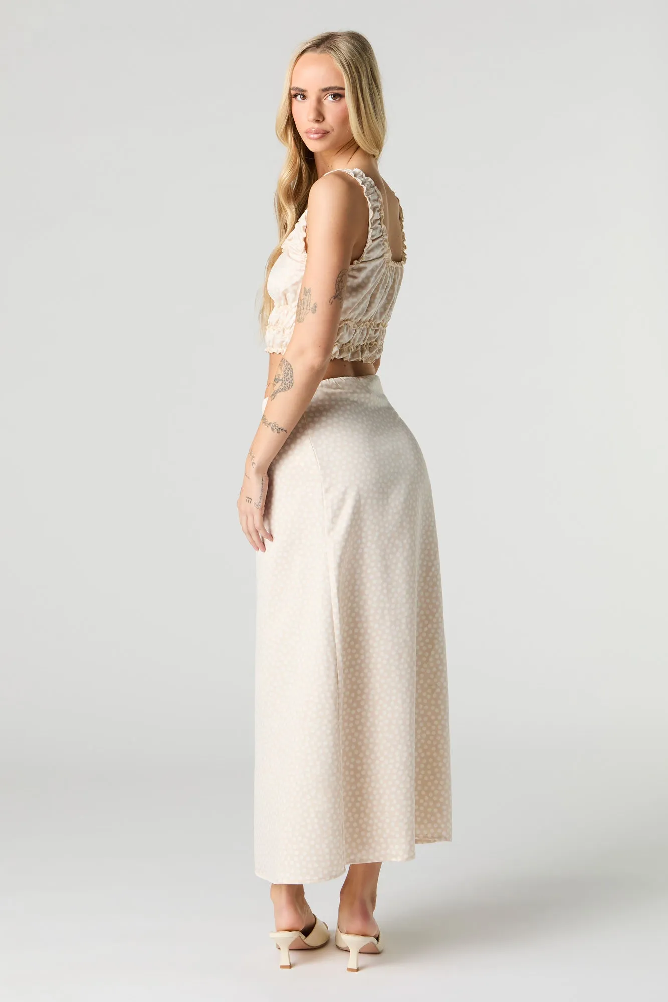 Jupe maxi en satin
