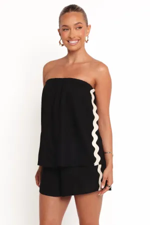 Kristia Strapless Playsuit - Black