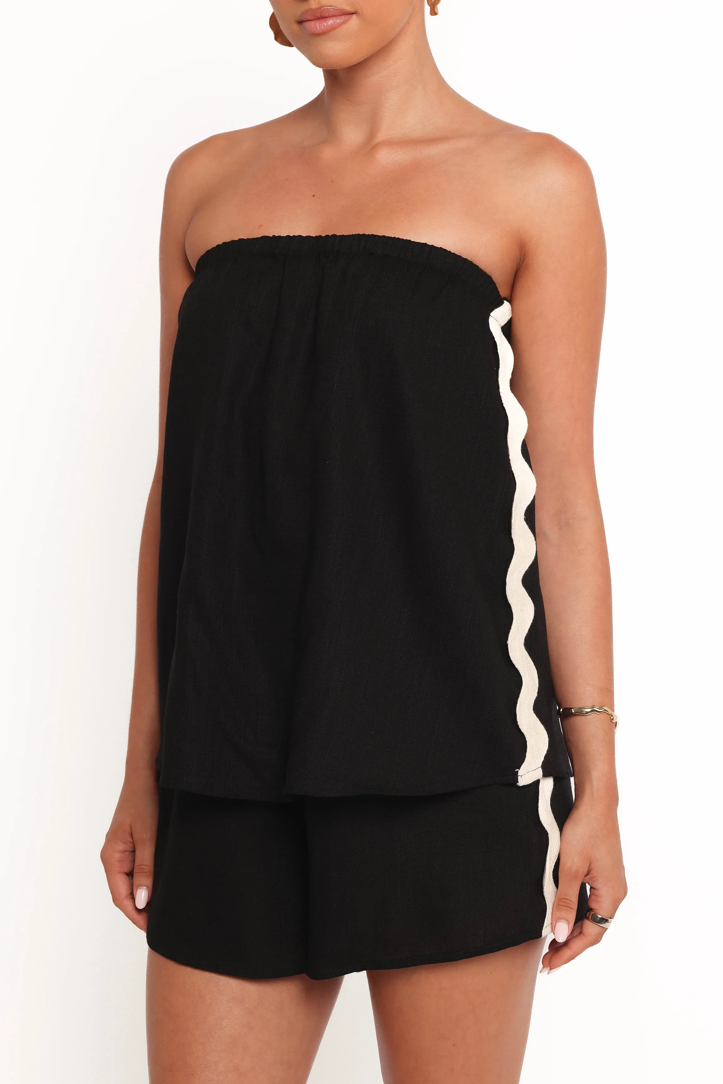 Kristia Strapless Playsuit - Black