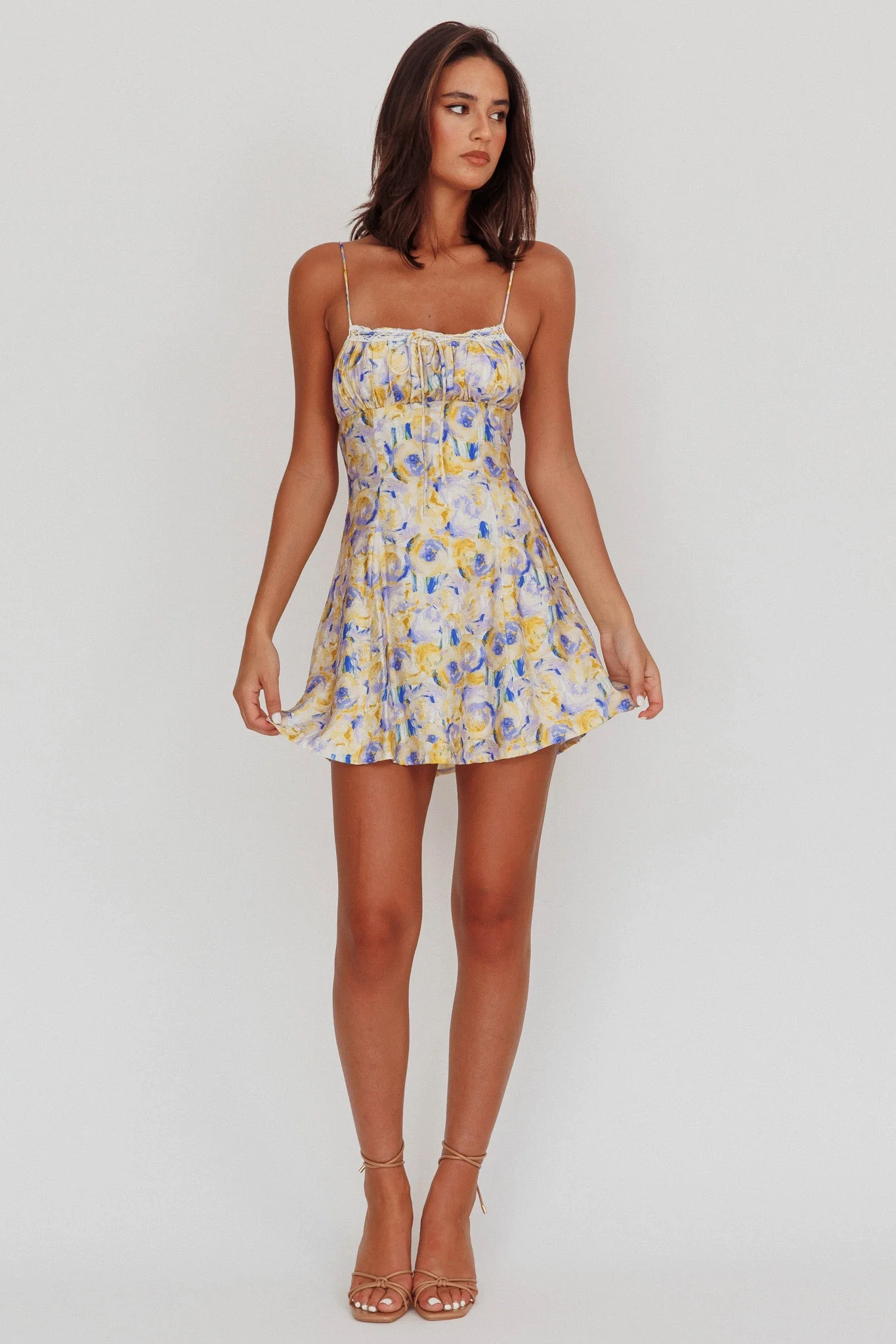 Lead The Way Abstract Print Mini Dress Yellow