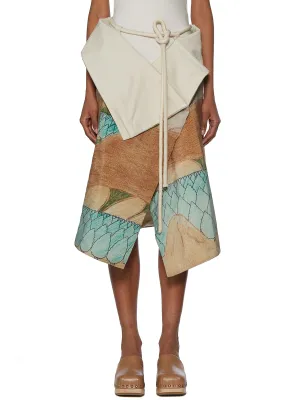 Lemaire Abstract Printed Folded Edge Midi Skirt