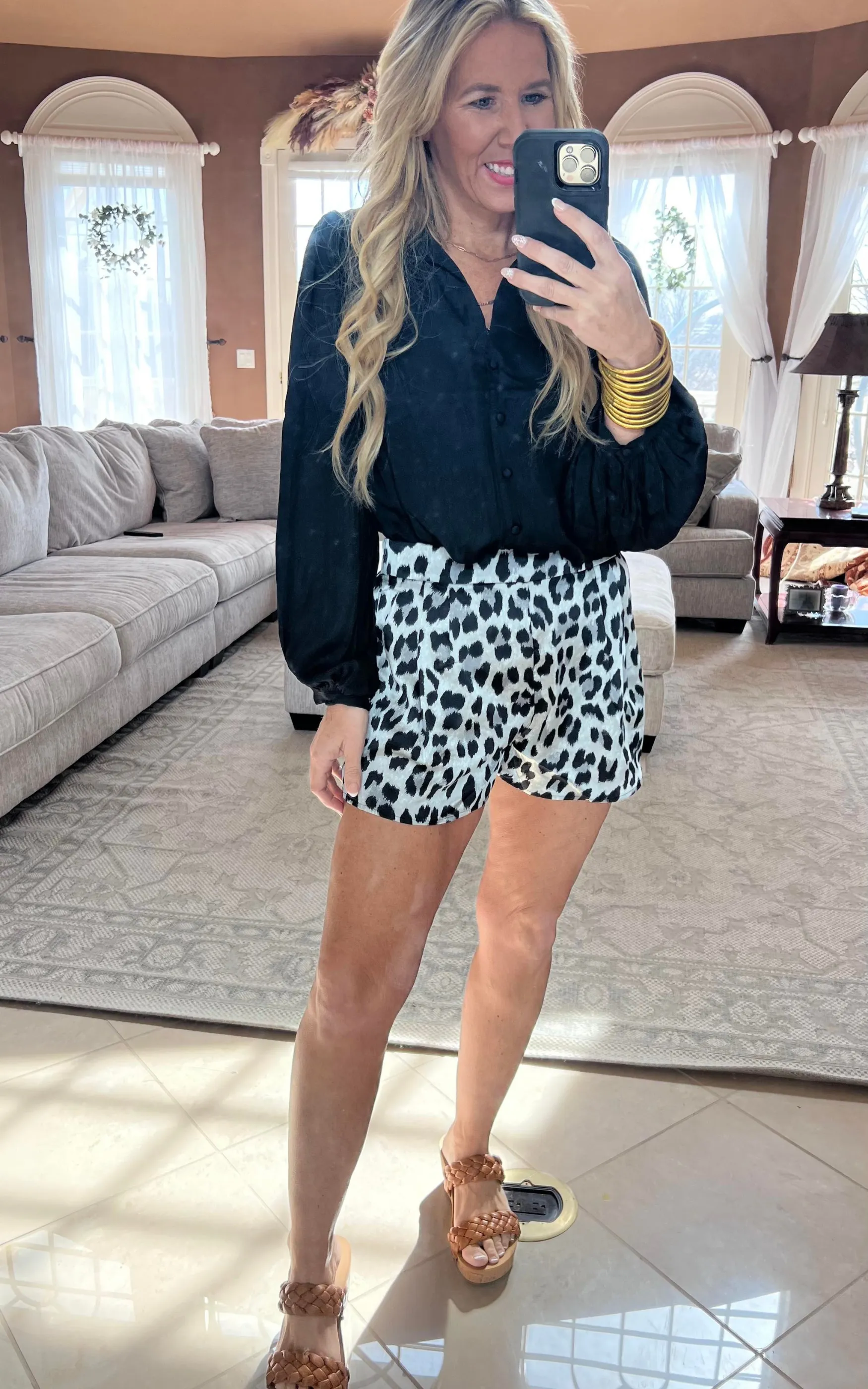 Leopard Printed High Waisted Shorts - Final Sale