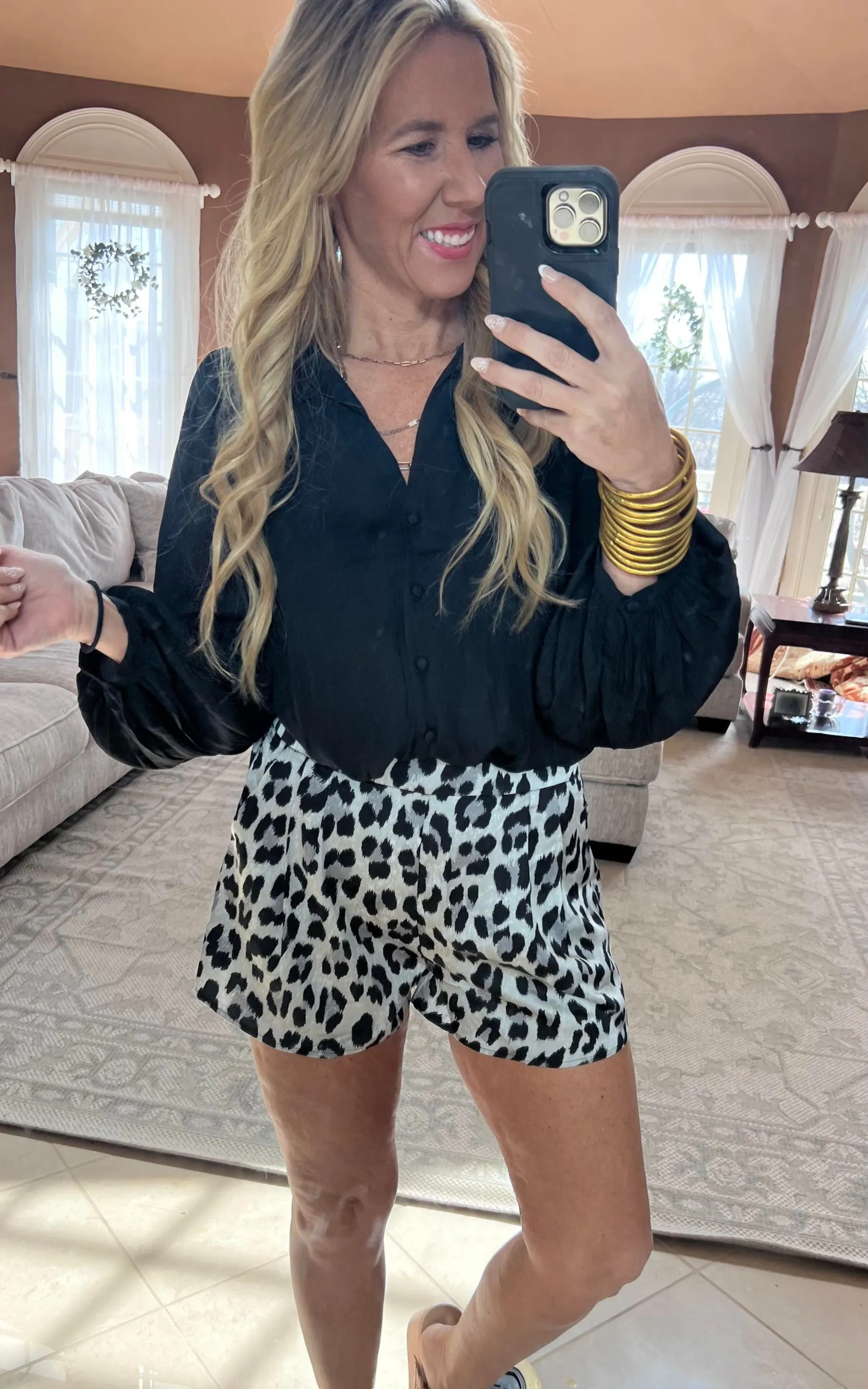 Leopard Printed High Waisted Shorts - Final Sale