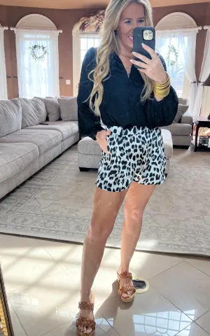 Leopard Printed High Waisted Shorts - Final Sale