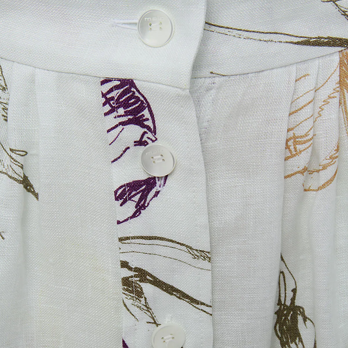 Malo Floral Printed Flared Midi Skirt