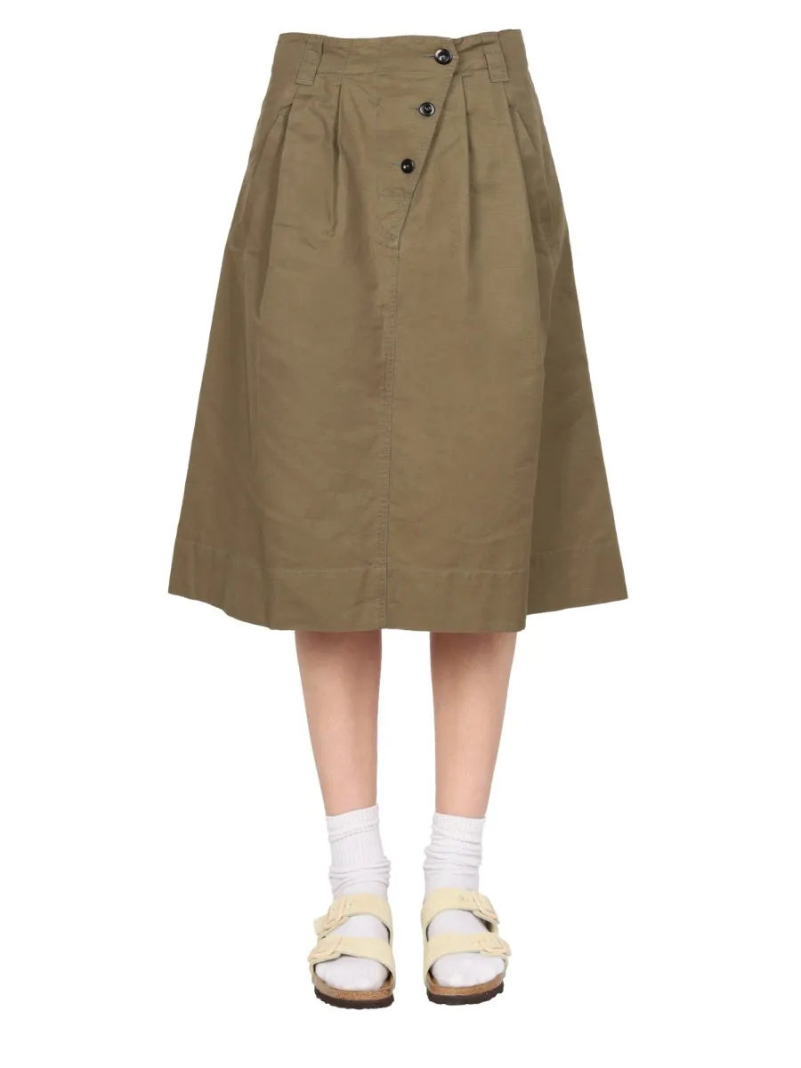 Margaret Howell Asymmetric Midi Skirt