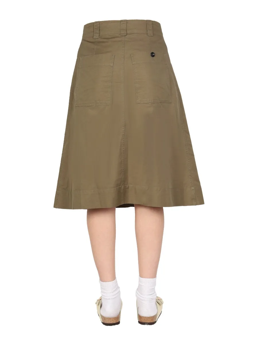 Margaret Howell Asymmetric Midi Skirt