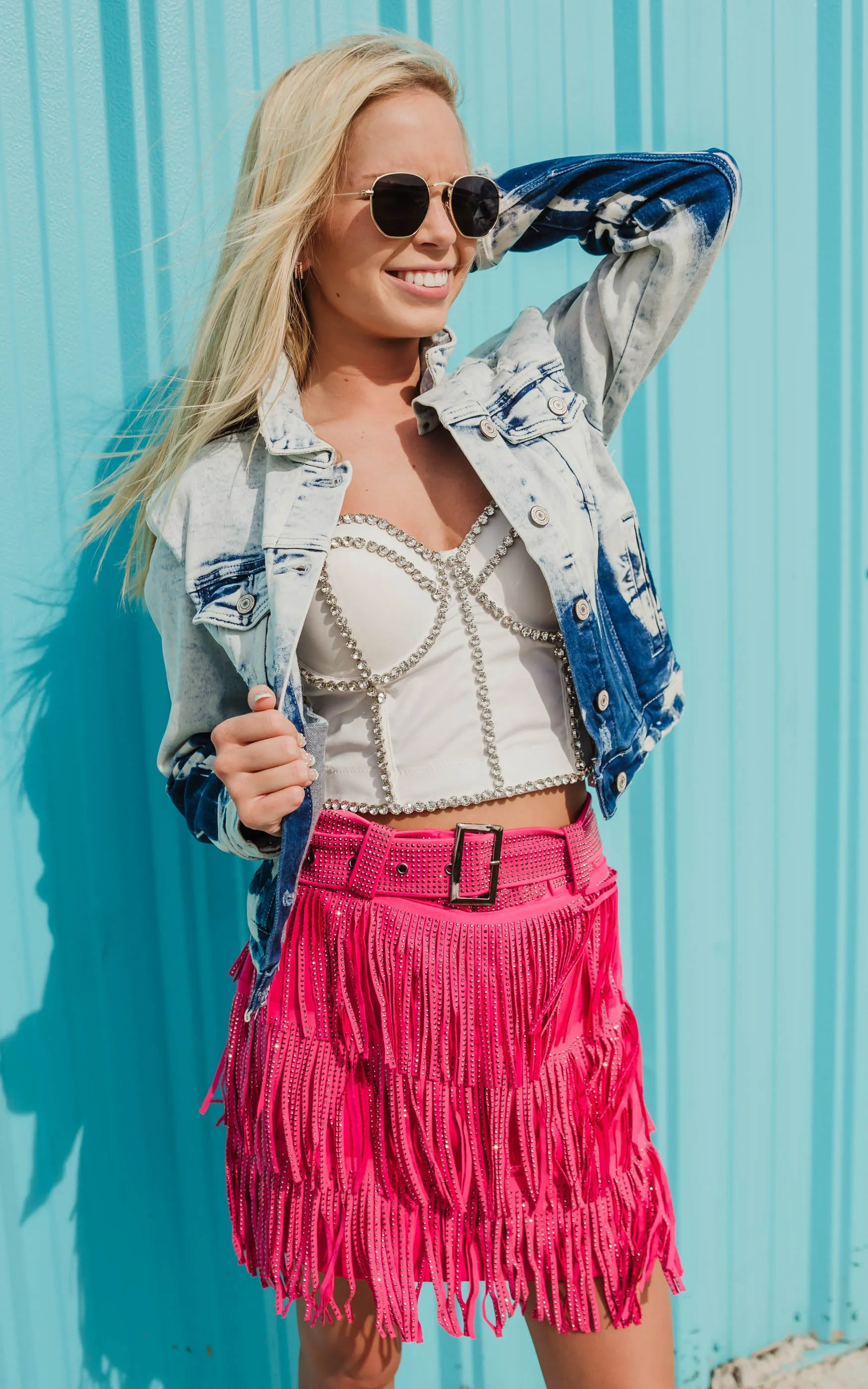 Metallic Fringe Mini Skirt - Final Sale