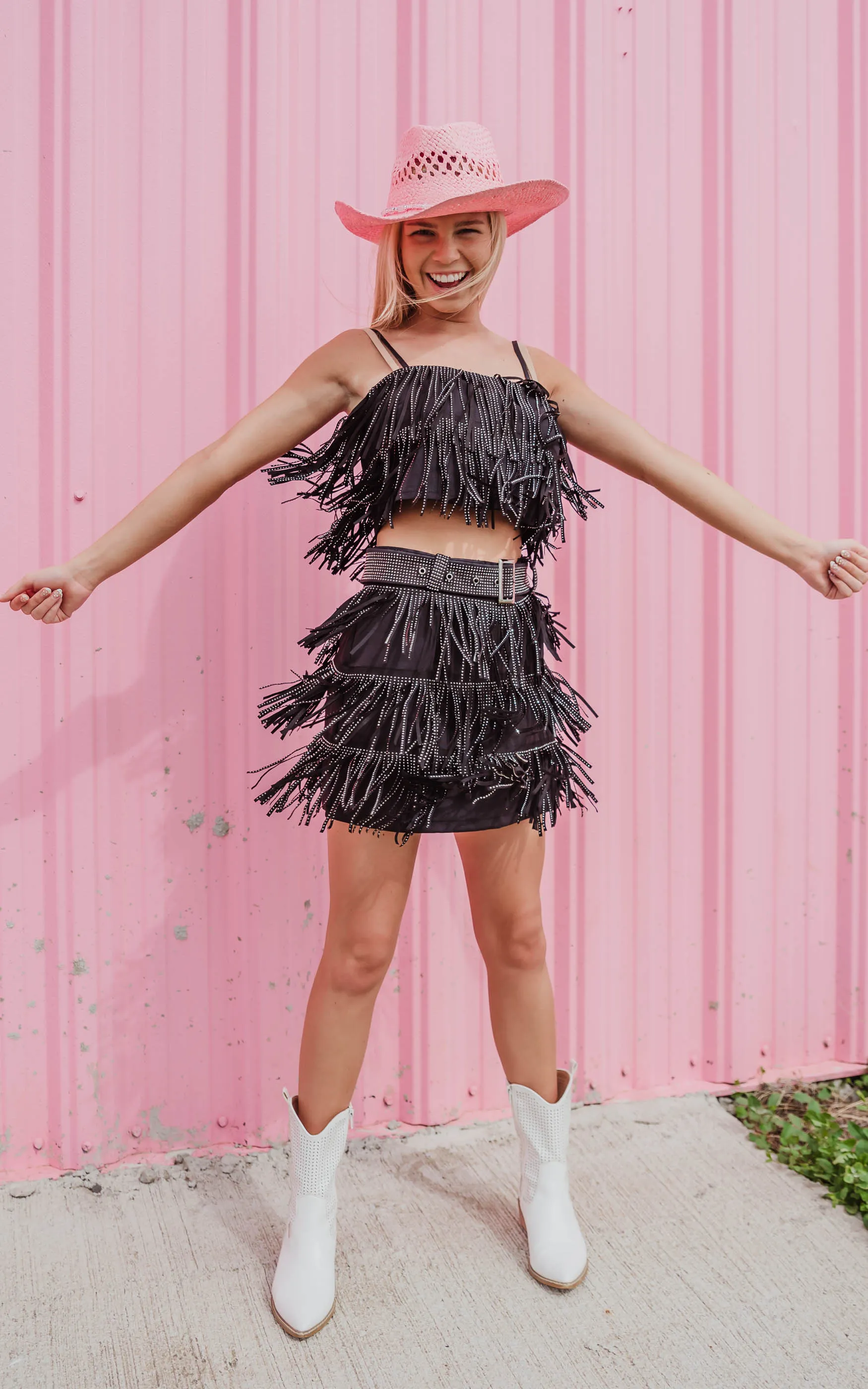 Metallic Fringe Mini Skirt - Final Sale