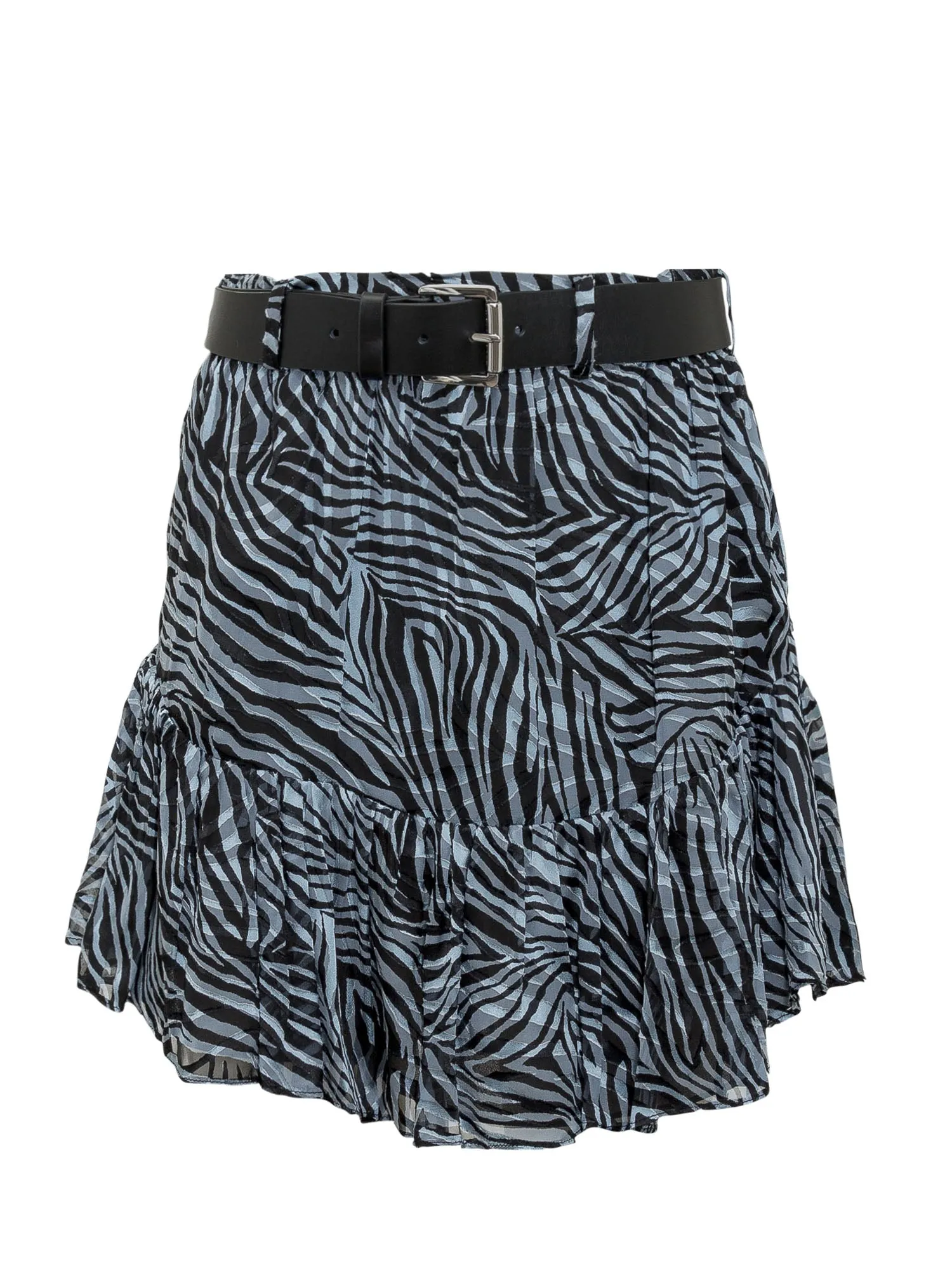 Michael Michael Kors Zebra Printed Belted Mini Skirt
