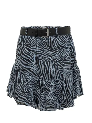 Michael Michael Kors Zebra Printed Belted Mini Skirt