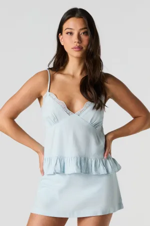 Minijupe-short en mélange de lin