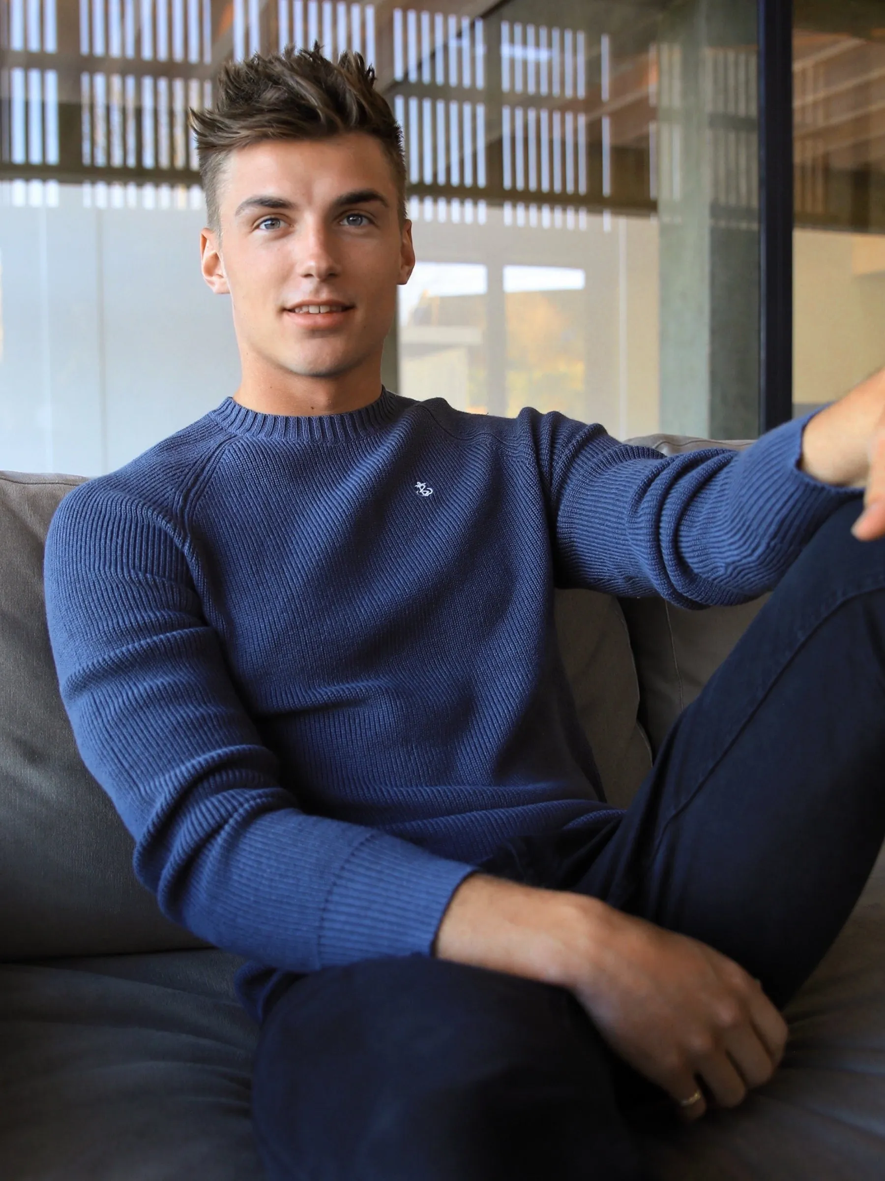 Olton Knit Jumper - Deep Blue