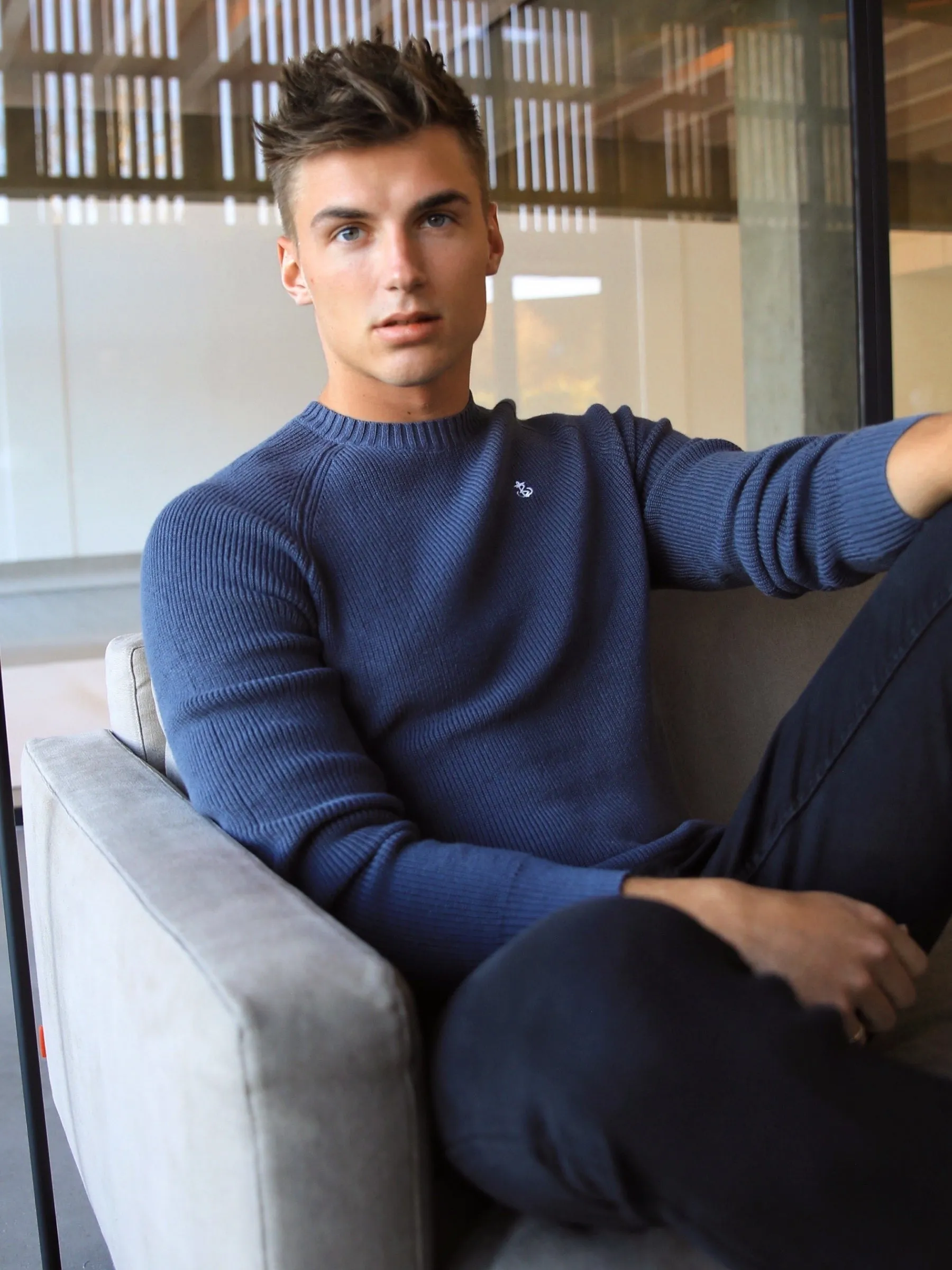 Olton Knit Jumper - Deep Blue