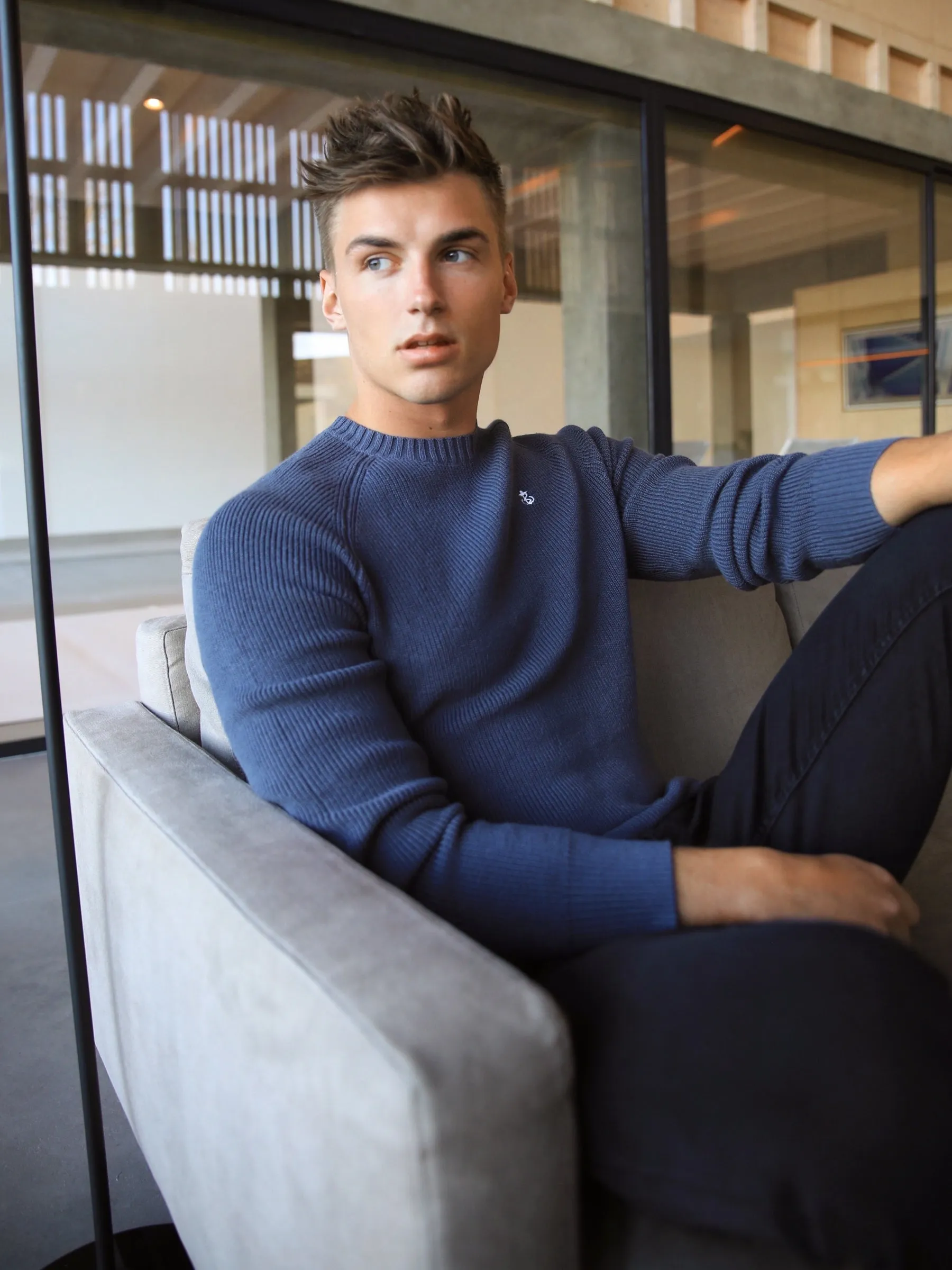 Olton Knit Jumper - Deep Blue