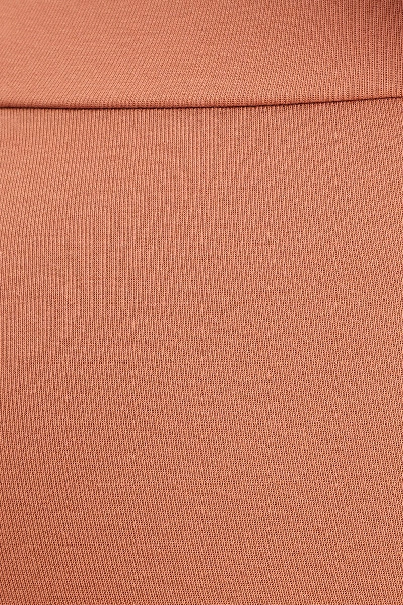 Orange Cotton Legging Stretch Full Length