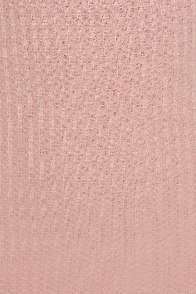 Pink Sleeveless Rib Jersey Mini Bodycon Dress