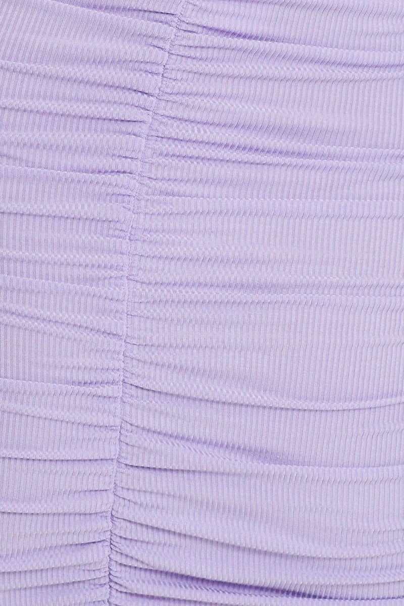 Purple Ruched Bodycon Mini Dress