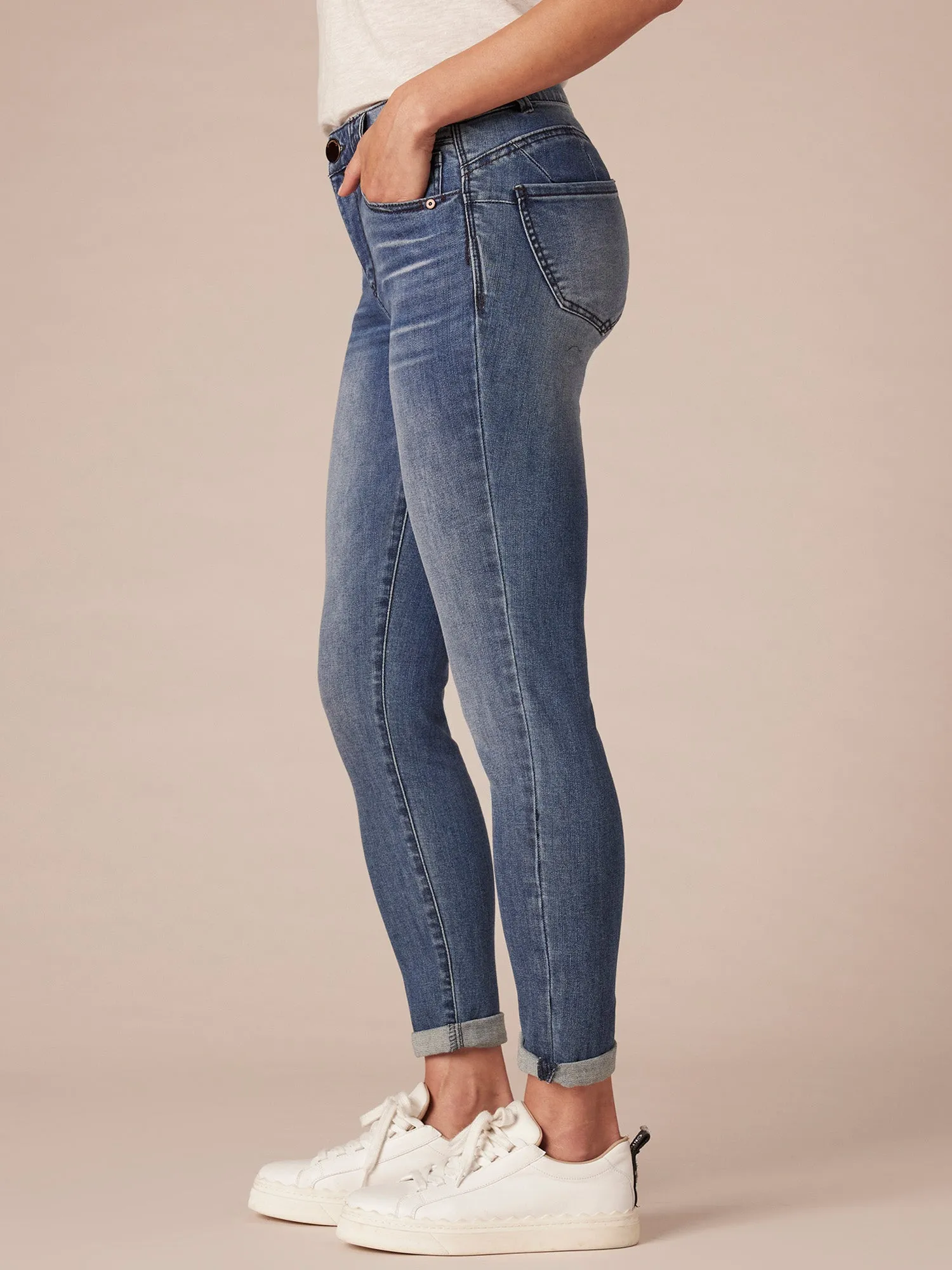 "Ab"solution® Blue Denim Booty Lift Plus Ankle Skimmers