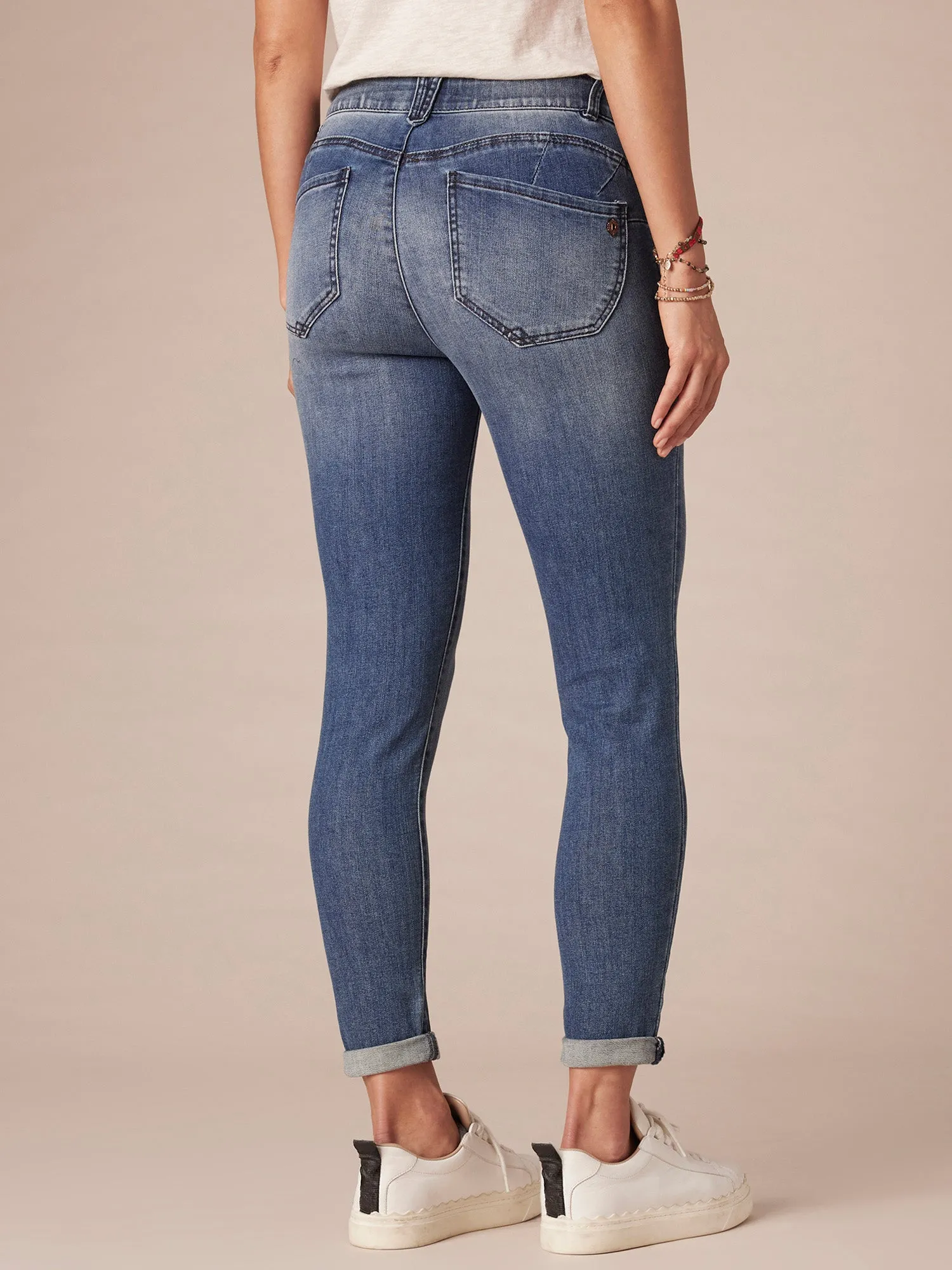 "Ab"solution® Blue Denim Booty Lift Plus Ankle Skimmers