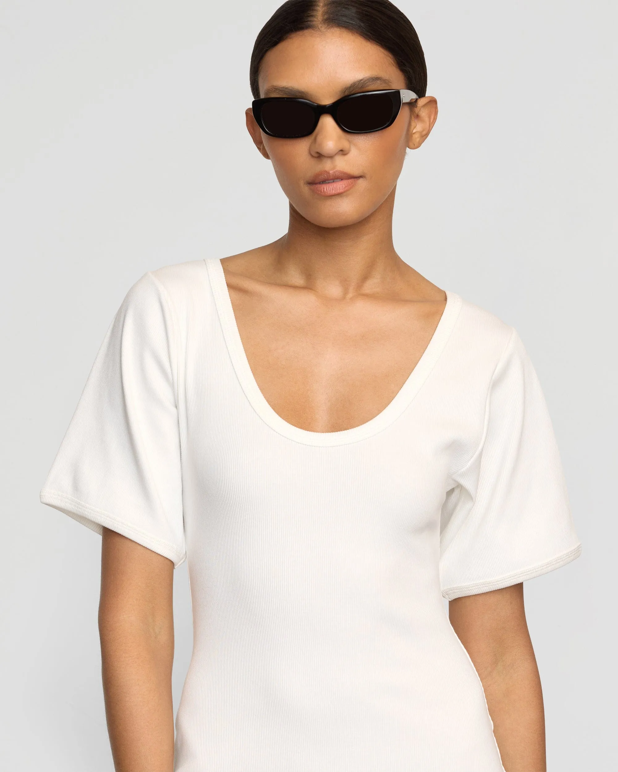 Rae Sculpted Scoop-Neck Mini Dress