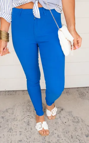 Royal Blue High Waisted Colored Skinny Denim Jean | FINAL SALE