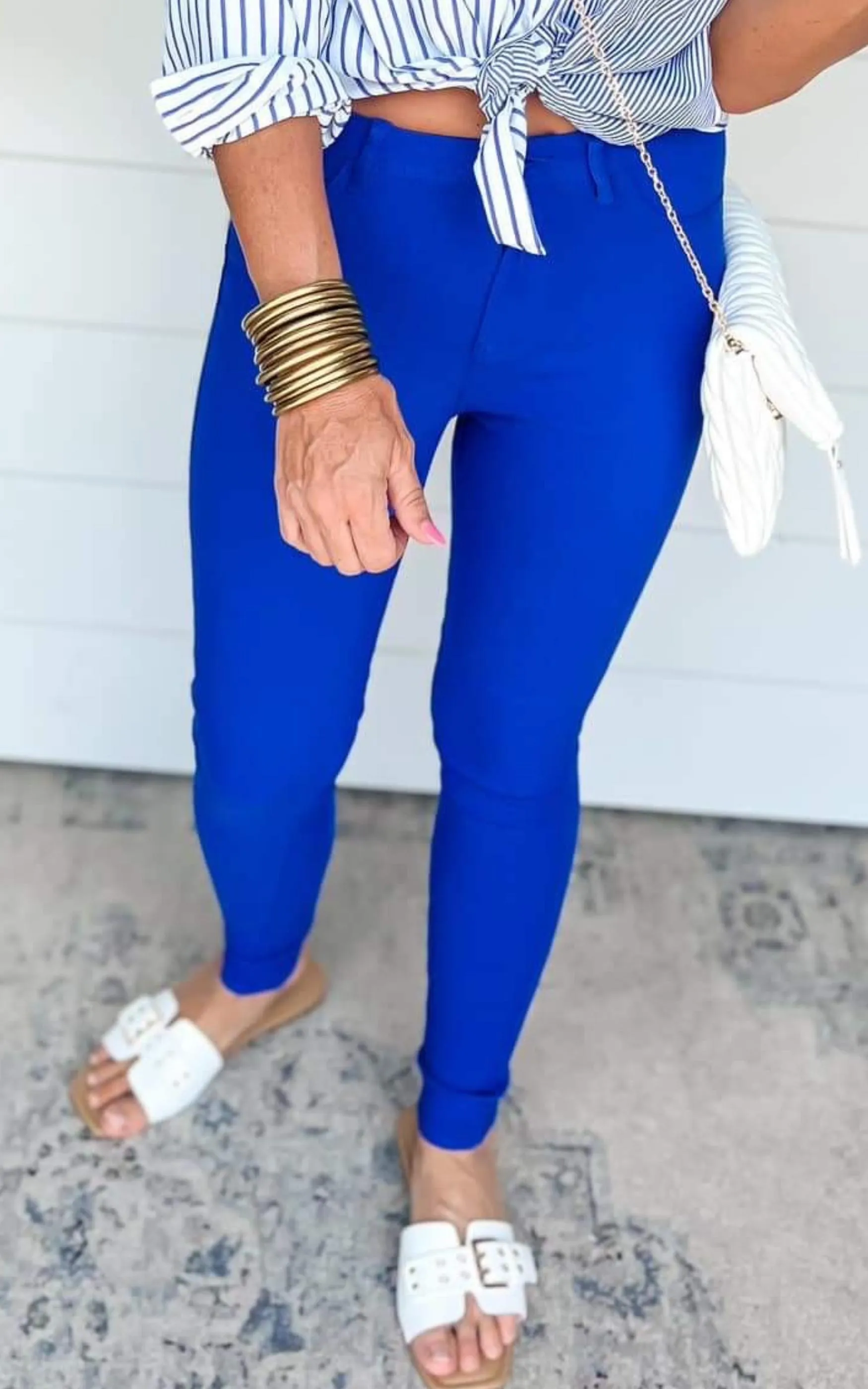 Royal Blue High Waisted Colored Skinny Denim Jean | FINAL SALE