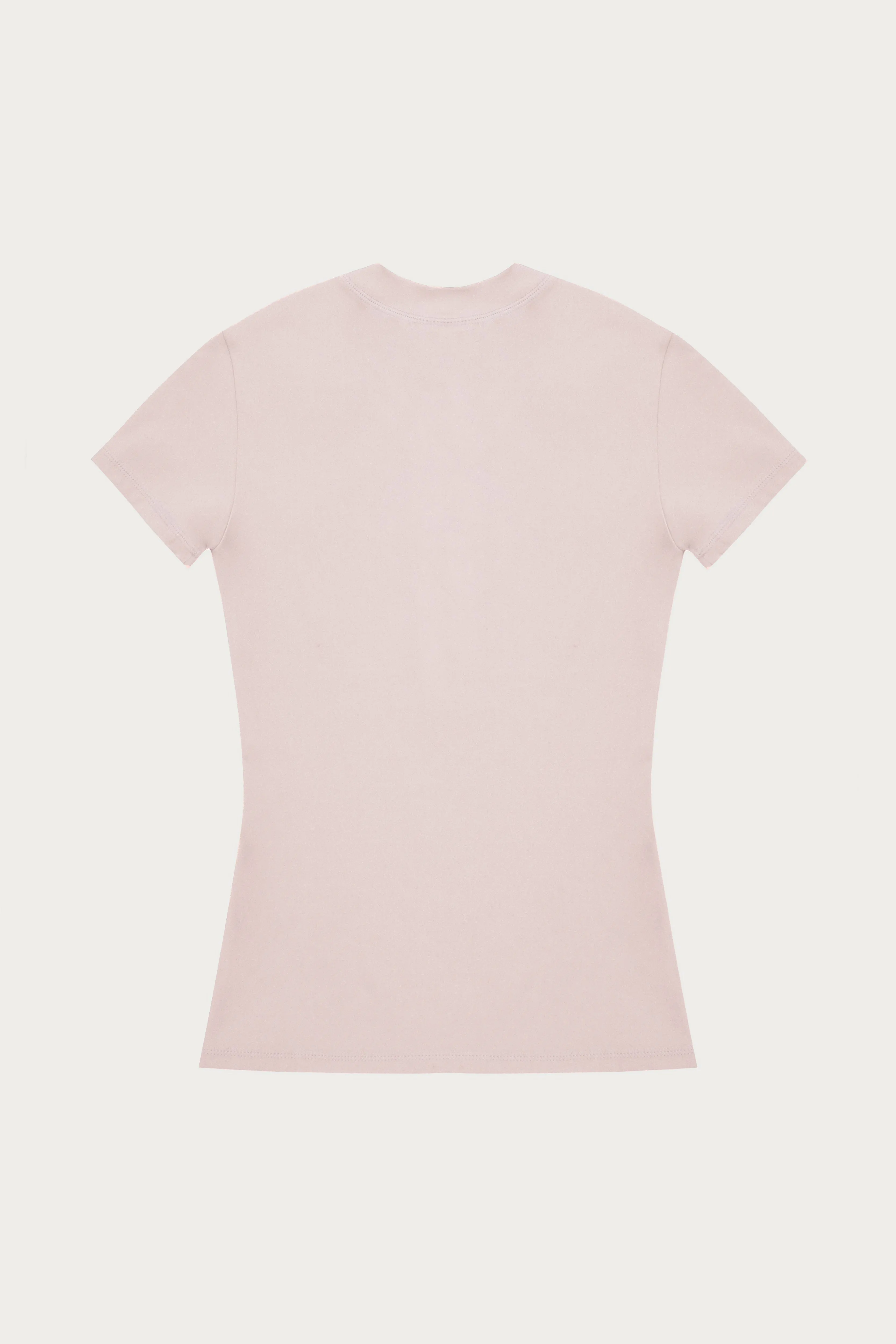 SCULPTING STRETCH EMBLEM BABY TEE - PINK