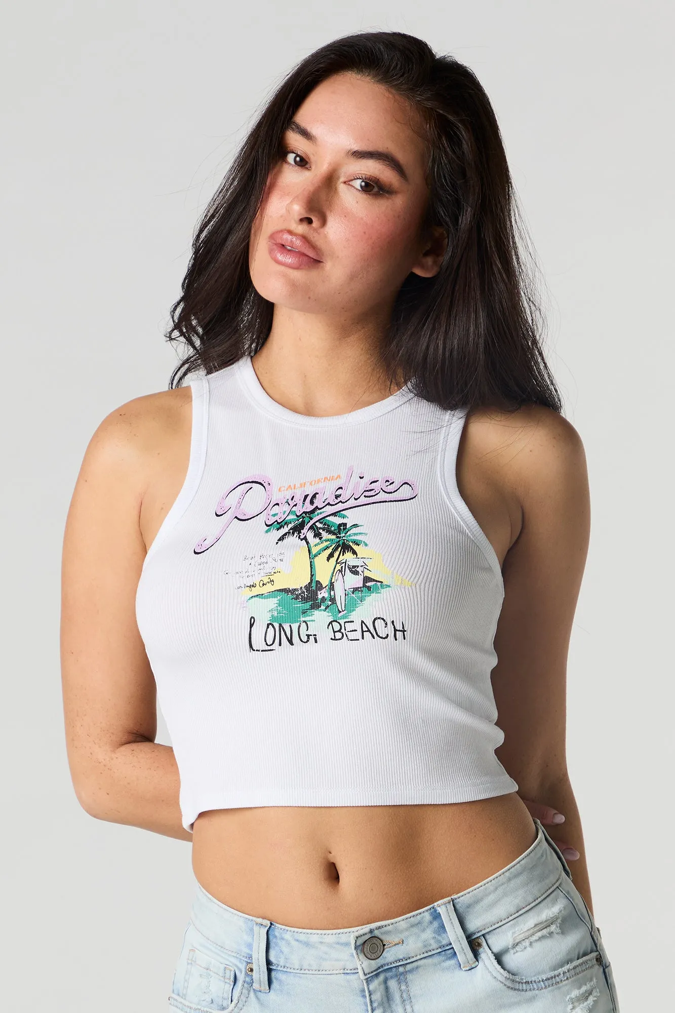 Summer Graphic Ribbed Tank
