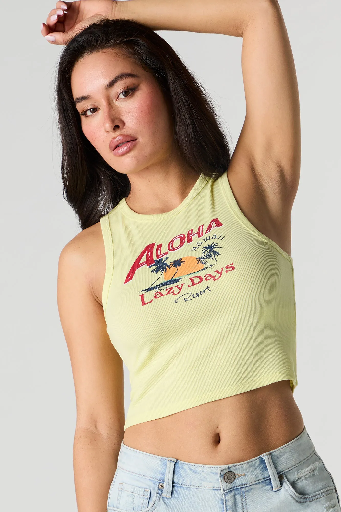 Summer Graphic Ribbed Tank