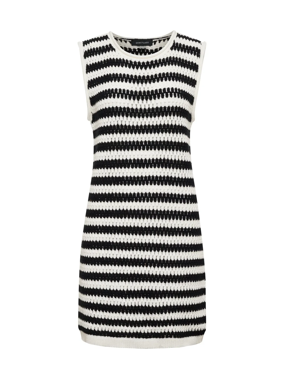 Summer Shell Dress Chalk Black Stripe