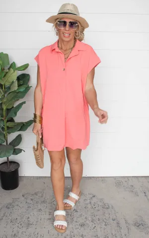 Sunday Casual Salmon Shirt Dress | FINAL SALE
