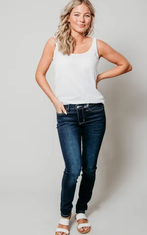 Super Soft Mid- Rise Ankle Skinny Denim Jeans -Vervet | FINAL SALE