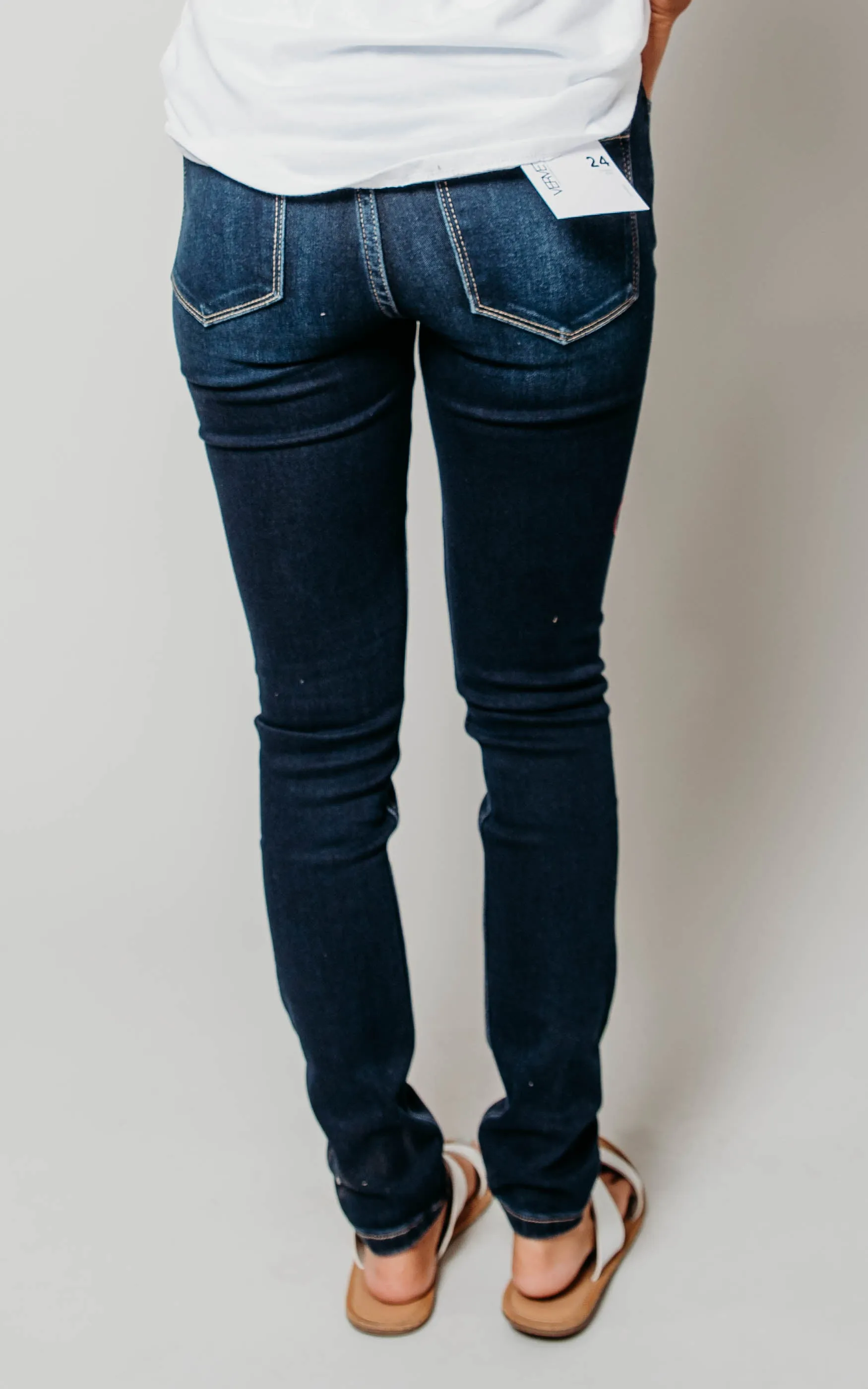 Super Soft Mid- Rise Ankle Skinny Denim Jeans -Vervet | FINAL SALE
