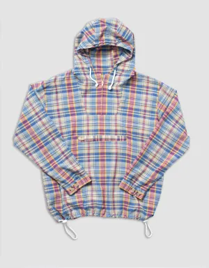 TAN/BLUE MADRAS ANORAK