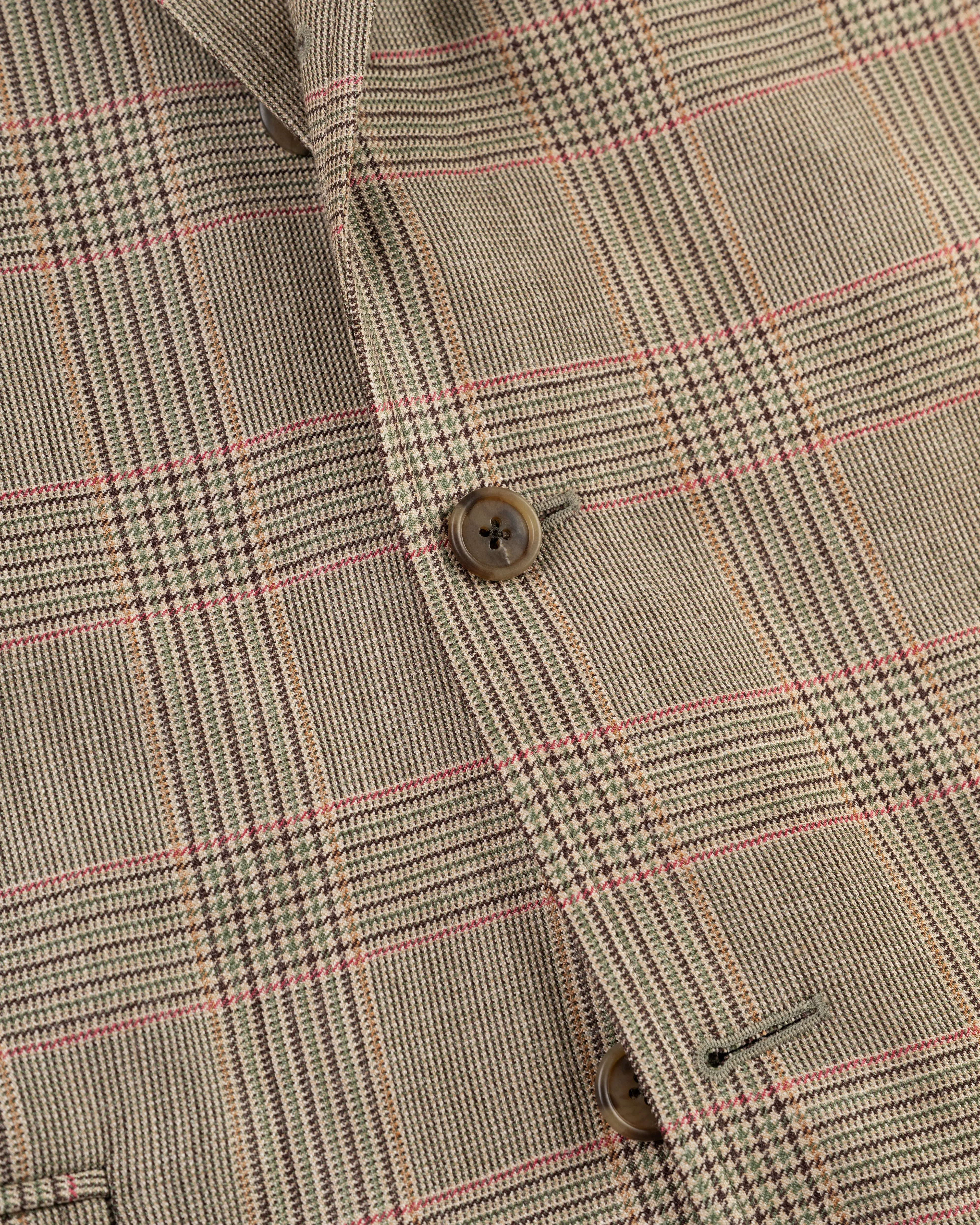 TAN/OLIVE/PINK GLENPLAID SPORT COAT