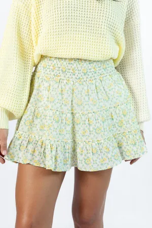 Through The Garden Ivory and Yellow Mini Skort SALE